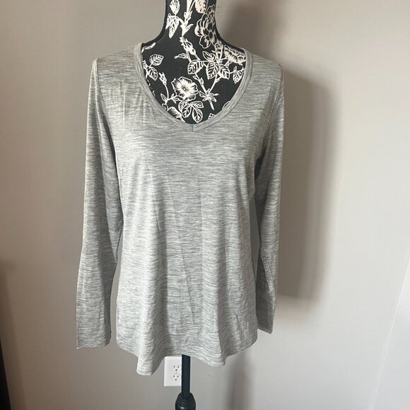 Woolx Womens Merino Wool Base Layer Top long Sleeve Shirt Gray Large - Picture 3 of 4